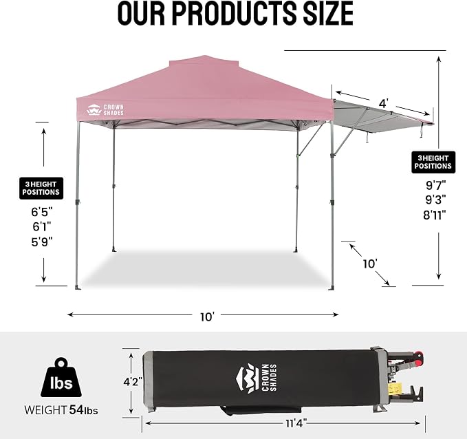 CROWN SHADES 10x10 Pop Up Canopy Tent - Image 7