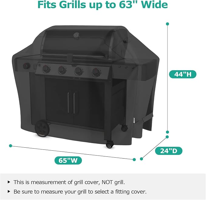 SunPatio Barbecue Grill Cover 65 Inch, Outdoor Heavy Duty Waterproof Charcoal - Image 2