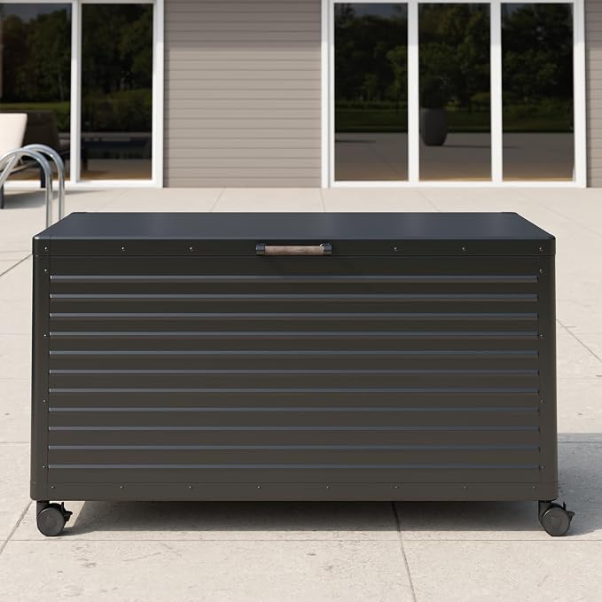 MIRADOR 175 Gallon Outdoor Storage Box Waterproof, Metal Deck Box - Image 6