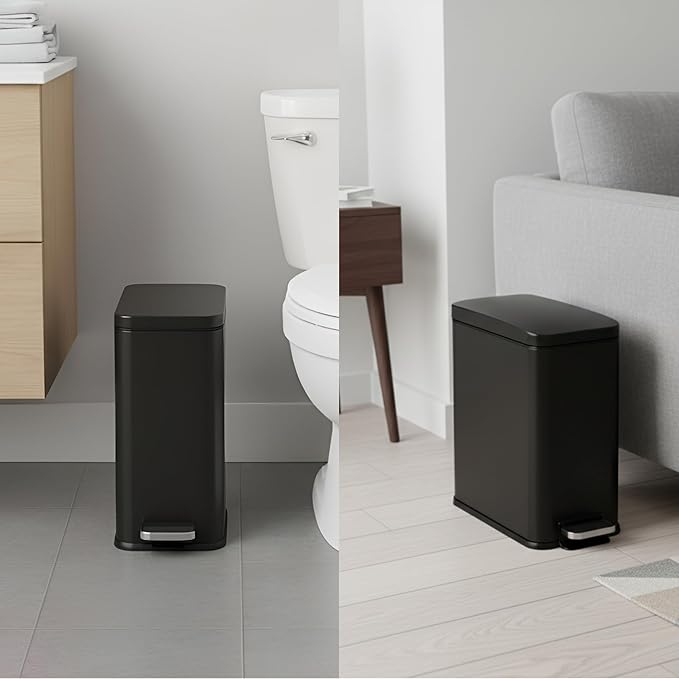 iTouchless SoftStep 3 Gallon Slim Bathroom Trash Can - Image 2