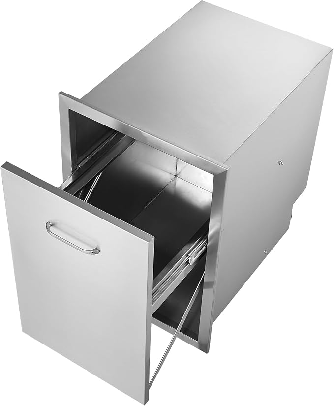 VEVOR Outdoor Kitchen Trash Drawer 17.7W x 25H x 22.8D Inch, Stainless Steel - Image 10