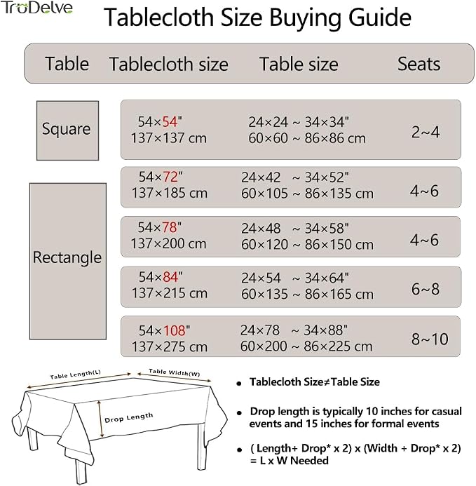TruDelve Heavy Duty Vinyl Tablecloth Beige Plastic Table Cloth Rectangle Table - Image 7