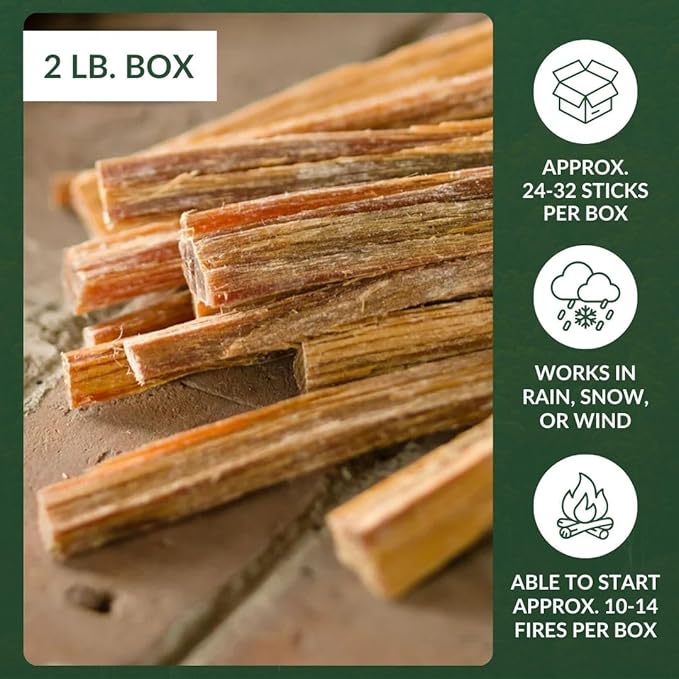 Plow & Hearth 2 LBS Fatwood Fire Starter Sticks Organic Kindling, Easy Ignition - Image 4