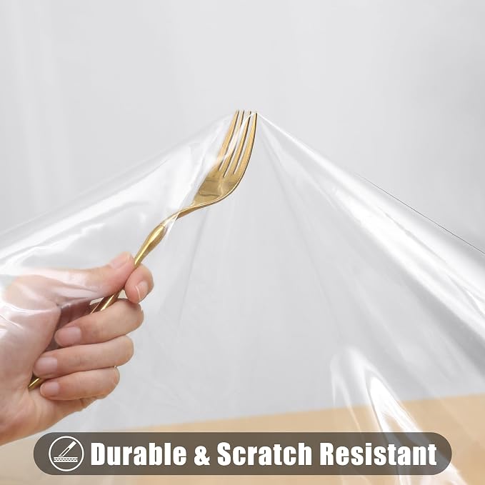 Smiry Rectangle Table Cloth 60x102 Inch, Waterproof Wipeable Vinyl Tablecloths - Image 4