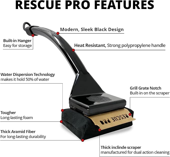 Grill Brush with Replaceable Steam Cleaning Head, Bristle-Free, Polypropylene