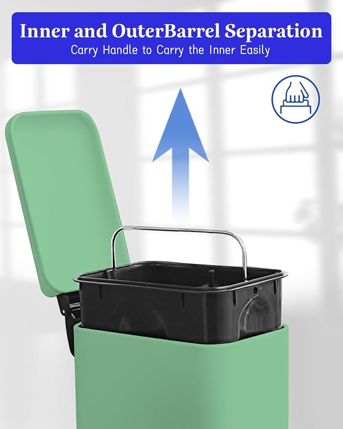 JM.YIPENG Bathroom Rubbish Bin, 5 Litre Cosmetic Bin, Small Waste Bin - Image 5