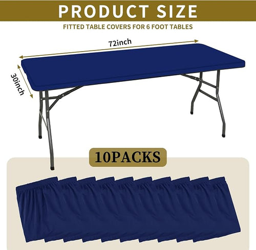 10 Pack Stretch Fabric Table Top Cap Cover, fits 6' Tables, Spandex Table - Image 2
