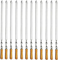 12 Pack Kabob Skewers BBQ Barbecue Skewers Stainless Steel Sticks 23.5 Inch by Amestar