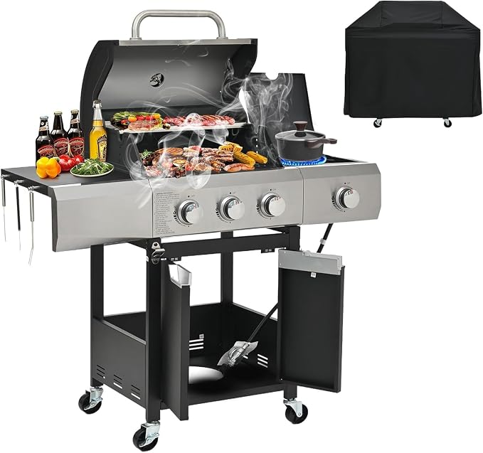 3-Burner Propane Gas BBQ Grill by LCKJZYL