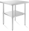 KUTLER Stainless Steel Table 30 x 30 Inches, NSF Heavy Duty Commercial Kitchen by Kutler