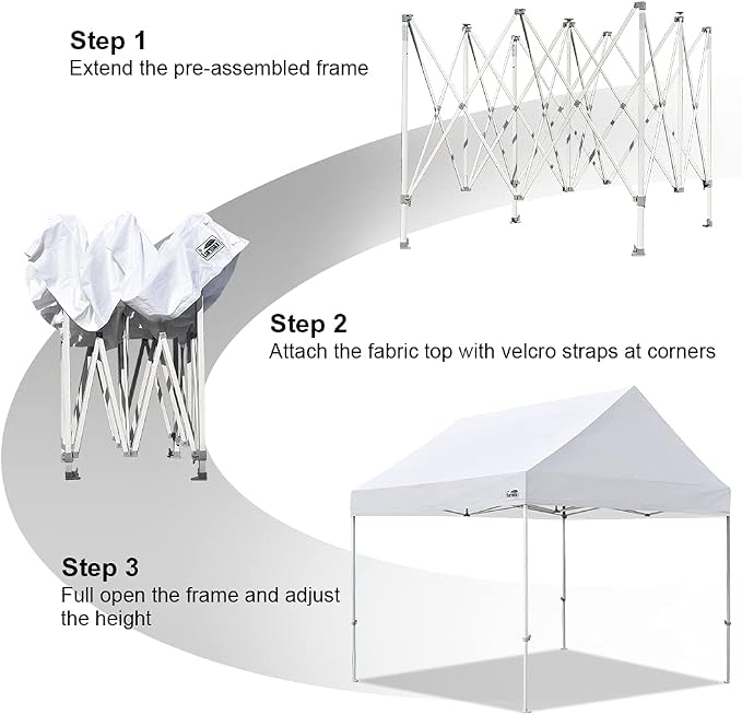 Eurmax USA Patented 10x10 Pop Up Canopy Tent Party Tent Commercial Instant - Image 4