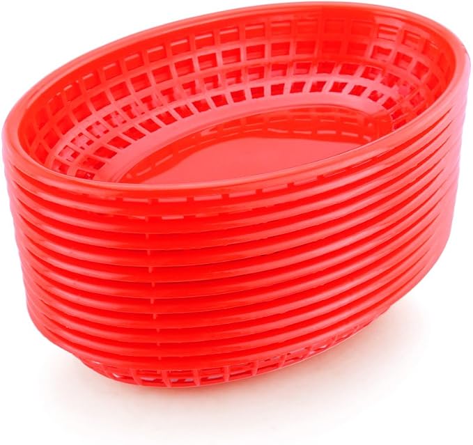 New Star Foodservice 44171 Fast Food Baskets, 9 1/4-Inch x 6-Inch Oval by NewStarFoodservice