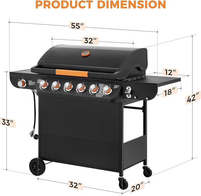 Lyromix 6 Burner Propane Gas Grill - Image 2