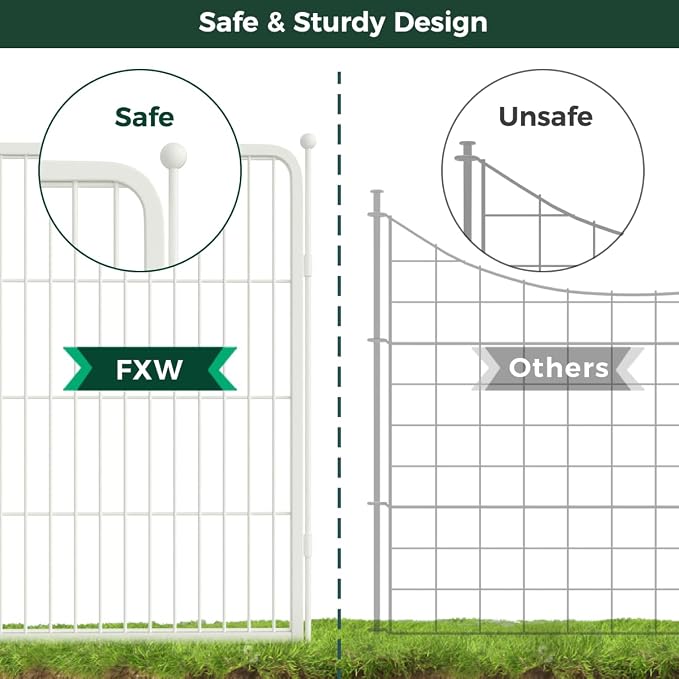 FXW Garden Fence Outdoor for The Yard – 32in x 18.2ft Heavy Duty Metal Animal - Image 5