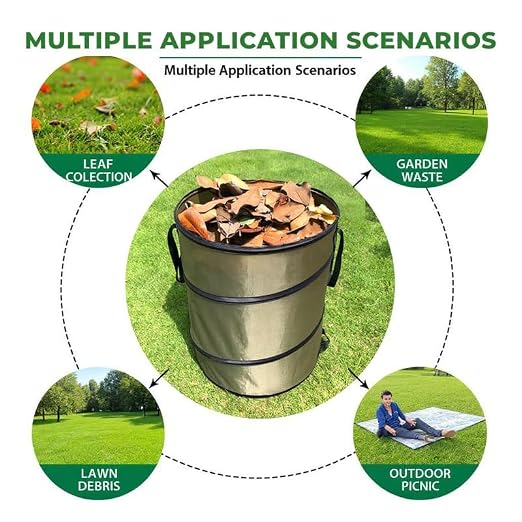 Collapsible Trash Can Outdoor Storage Bag, 10 Gallon Portable Leaf Garbage Bin - Image 9
