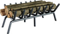 24-Inch Fireplace Grate, Heavy Duty 7-Bar Log Rack Holder Made of Solid Round by jkxoo