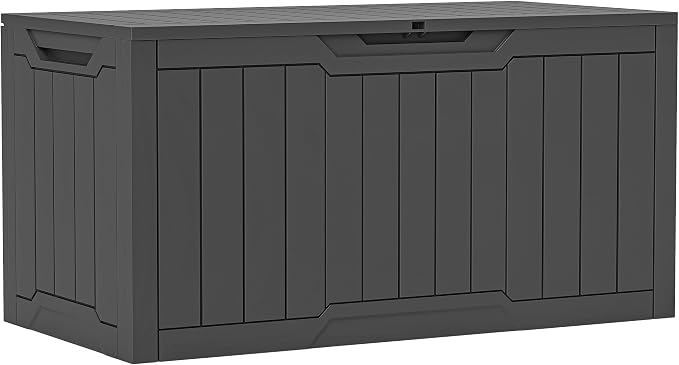 YITAHOME 100 Gallon Outdoor Storage Box, Large Water Resistant Resin Deck Box by YITAHOME