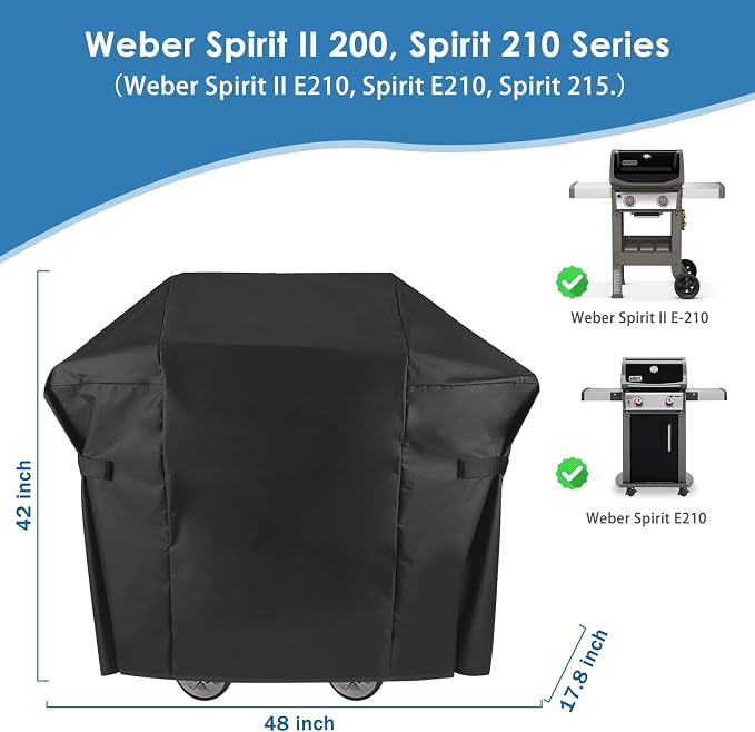 Grill Cover Weber Spirit II 200, Spirit 210 Series, 48 Inch 7138 Heavy Duty & - Image 2
