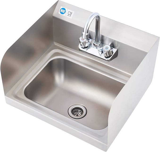 WILPREP Commercial Hand Sink, NSF Stainless Steel Sink Commercial Utility Sink by Wilprep