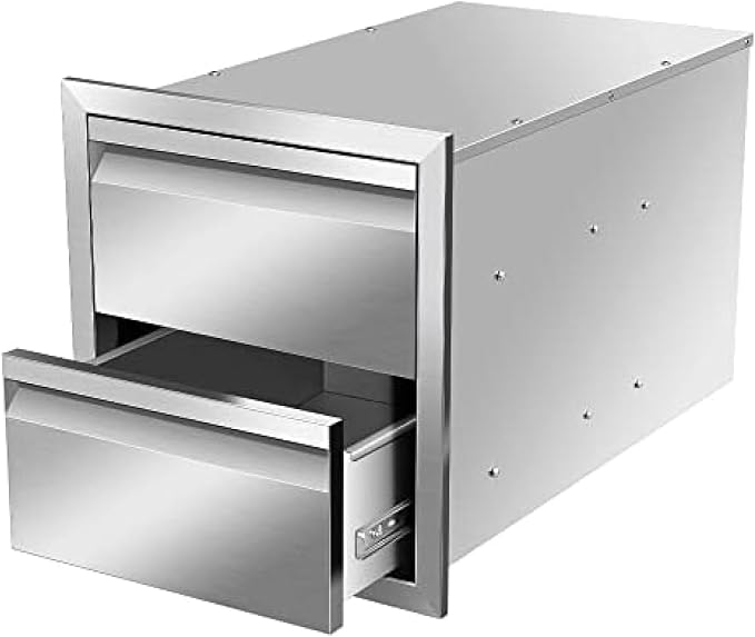 Pull Out Trash Drawer, Lower Sliding Rails Stainless Steel Roll Out Trash Bin - Image 3