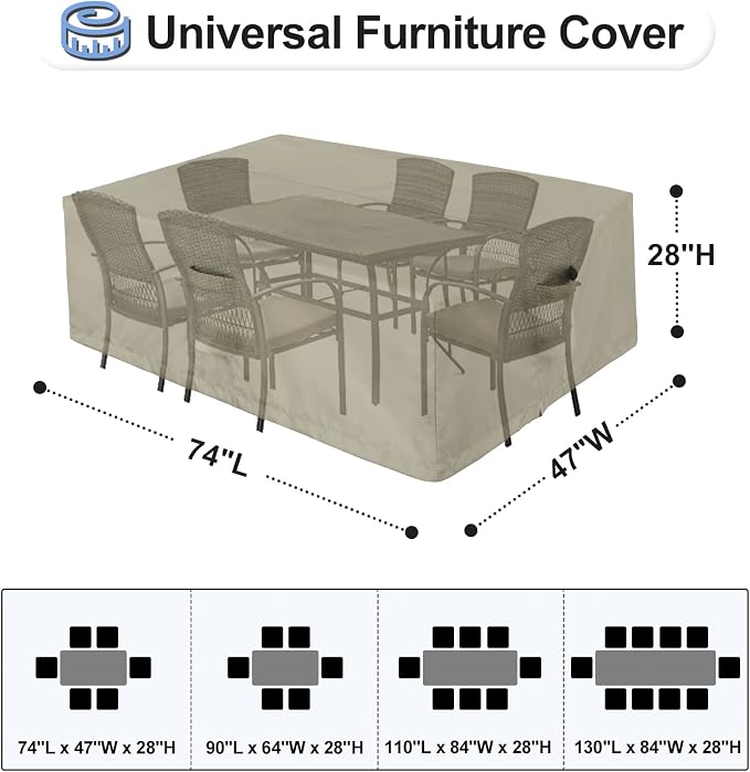 OutdoorLines Outdoor Waterproof Patio Table Furniture Set Covers - Image 2