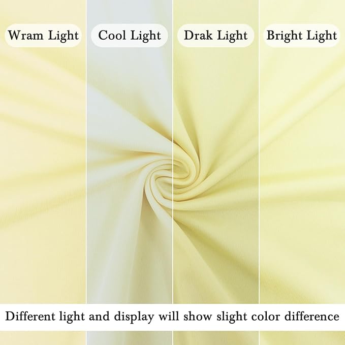 MODFUNS Light Yellow Arch Cover Set of 3 Spandex Arch Stand Cover 4ft 5ft 6ft - Image 7