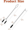 Log Tongs and Fire Poker Set, 2-Piece Stainless Steel