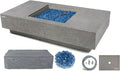 Elementi+ | Monte Carlo Gas Fire Pit Cast Concrete 60" Rectangular Fire Table by AMSFireplaceInc