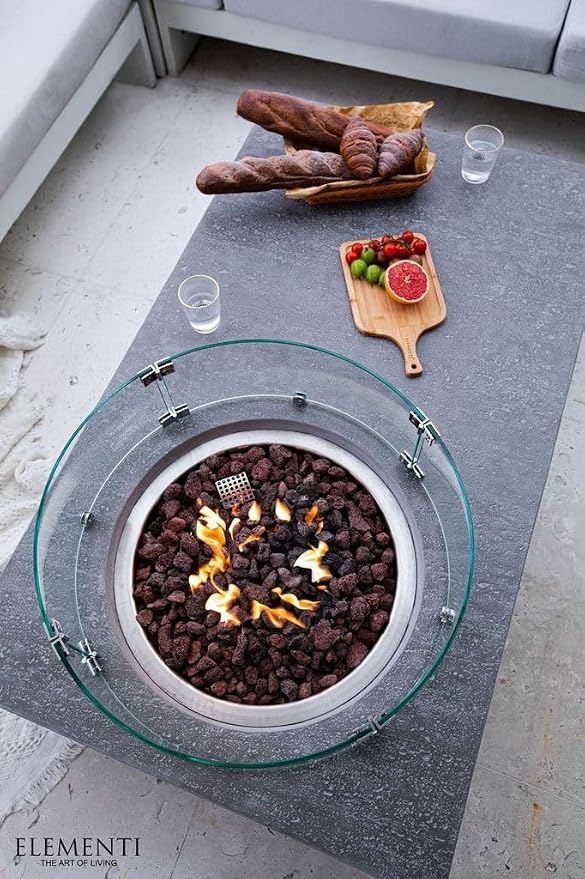Elementi | Bundle Metropolis Gas Fire Pit Cast Concrete 56" Rectangular Fire - Image 7