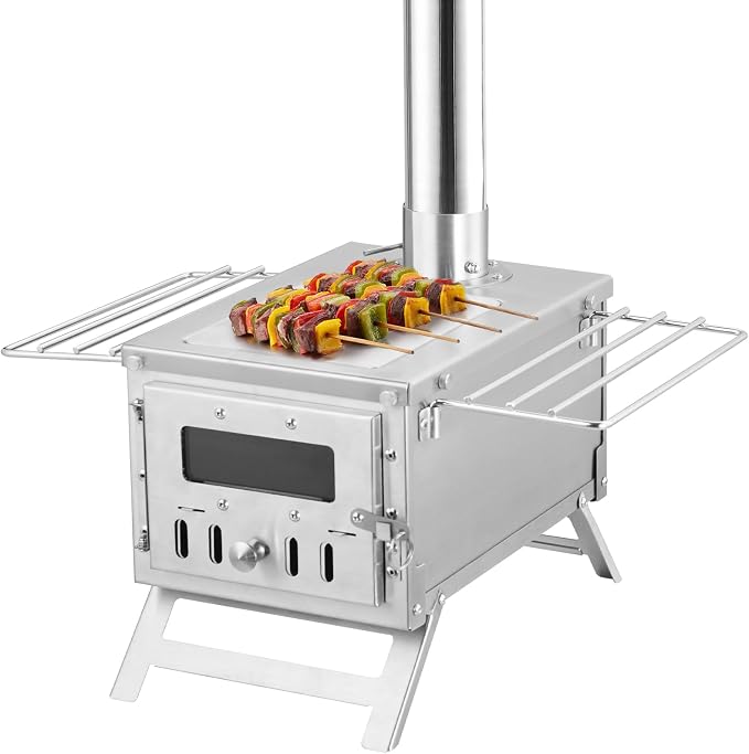 VEVOR Camping Wood Stove Stainless Steel Camping Tent Stove, Portable Wood - Image 4