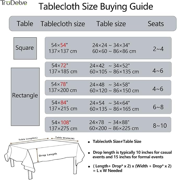 TruDelve Plastic Table Cloth Square Grey Vinyl Tablecloth Waterproof Wipeable - Image 7