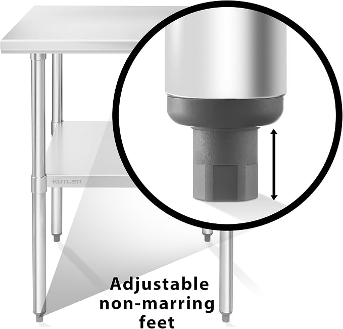 KUTLER Stainless Steel Table 30 x 30 Inches, NSF Heavy Duty Commercial Kitchen - Image 5