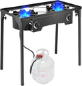 Goplus Outdoor Camping Stove, Dual Burner Propane Gas Cooker w/Detachable Legs by Goplus