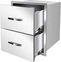 Outdoor Kitchen Drawers, Flush Mount Triple Access BBQ Drawers by OLIPIC