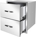 Outdoor Kitchen Stainless Steel Triple Access BBQ Drawers by OLIPIC