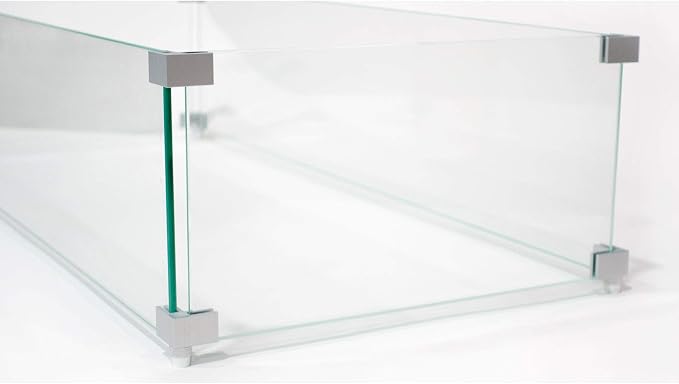 AMS Fireplace Rectangular Tempered Glass Fire Pit Table - Image 2