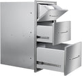 Outdoor Kitchen Drawers with Paper Towel Holder 17" W x 30"H Flush Mount BBQ by SGOLAN