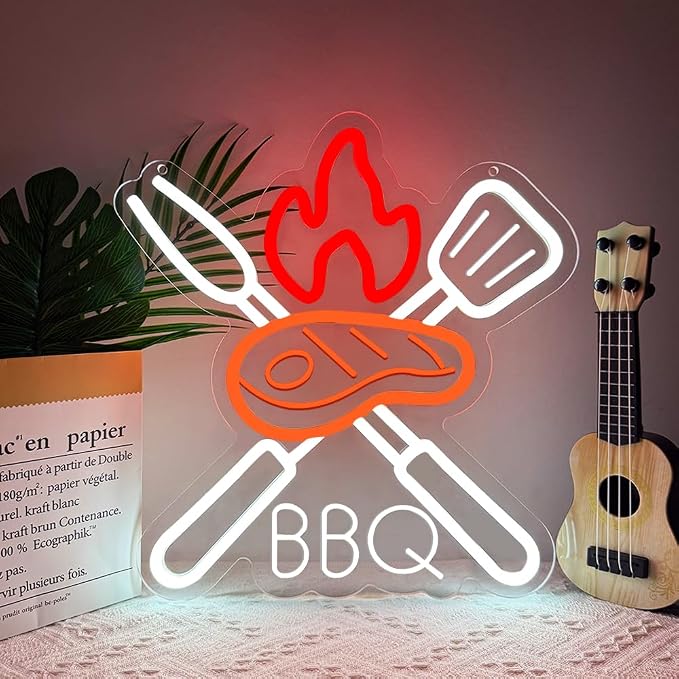 BBQ Neon Signs for Wall Decor, Adjustable Brightness Grill LED Sign for BBQ - Image 5