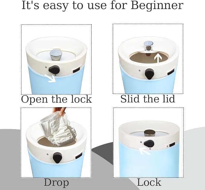 Diaper Pail, Baby Diaper Trash Can - Image 8