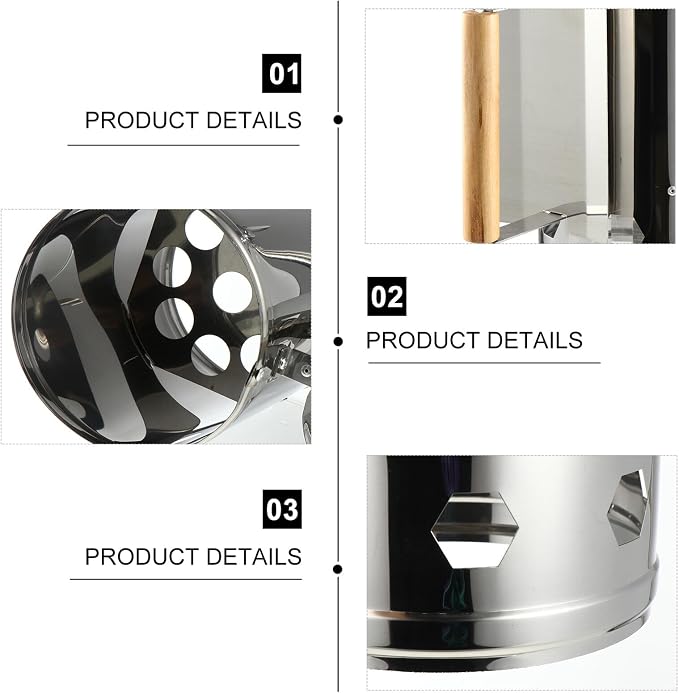 Luxshiny Outdoor Barbecue Charcoal Chimney Starter Bucket - Image 3