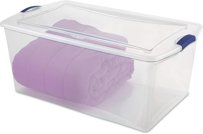 2-Pack 105 Quart Heavy Duty Plastic Storage Bins, Stackable Containers - Image 3