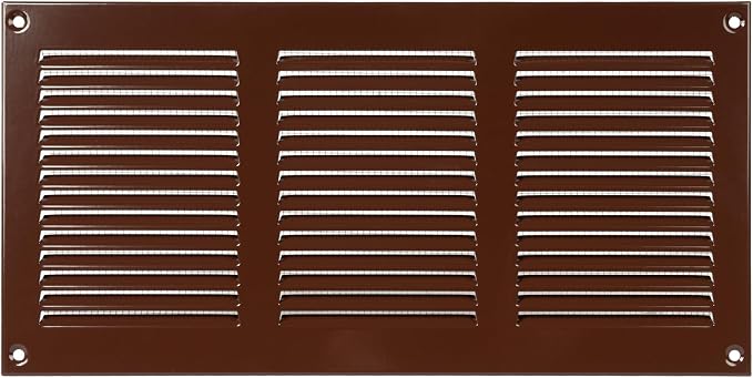 Repa Market 12x6 Inch Air Vent Cover/Brown Galvanized Steel Louvered Grill Cover by RepaMarket