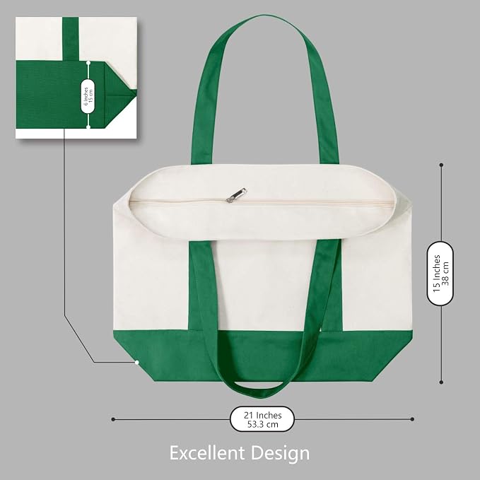 TOPDesign 3-Pack Canvas Tote Bags - Image 5