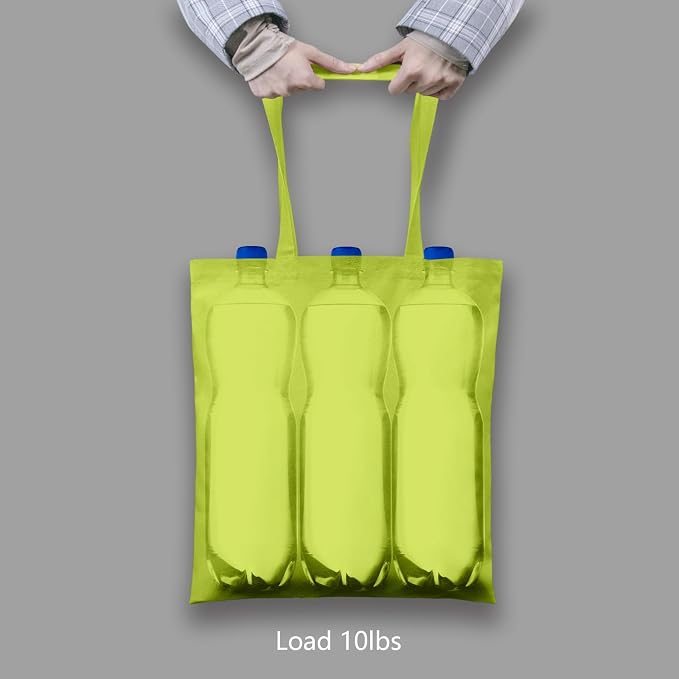 TOPDesign 12-Pack Economical 16"x15" Apple Green Cotton Tote Bag, Lightweight - Image 6