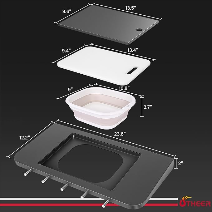 Front Folding Grill Shelf for Pit Boss 700DX, 700FB2 & 800FB2, 23.6" × 12.2" - Image 2
