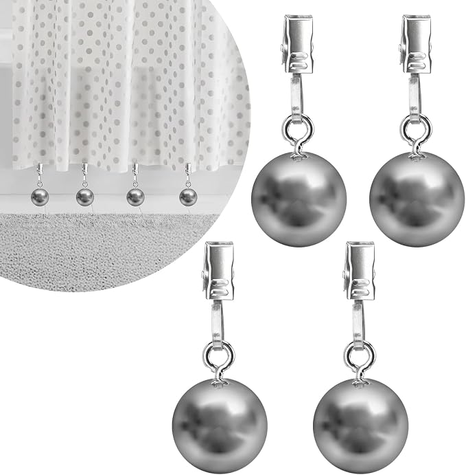 4 Pack Shower Curtain Weights, Prevent Curtain Liner from Blowing Around by Yteseery