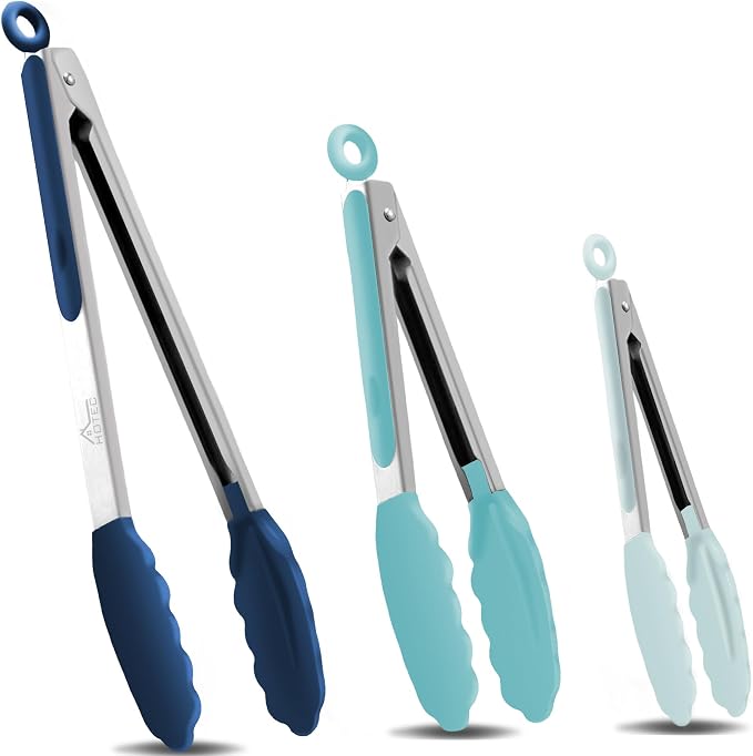 HOTEC Premium Stainless Steel Locking Kitchen Tongs by Hotec
