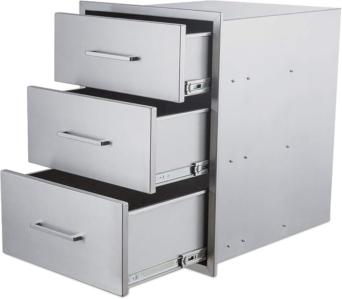 18" W x 24" H x 23" D Stainless Steel Outdoor Kitchen Drawers BBQ Drawer Triple - Image 6