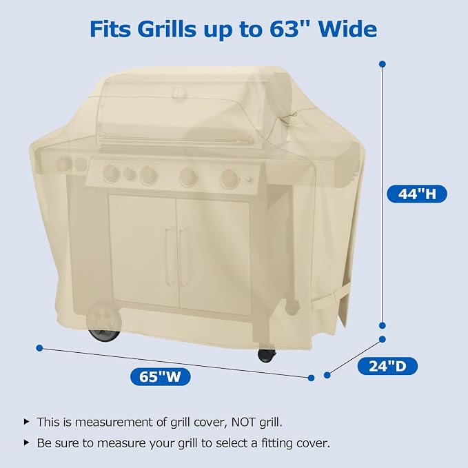 SunPatio Grill Cover for Outdoor Grill 65 Inch, Heavy Duty Waterproof BBQ Cover - Image 2