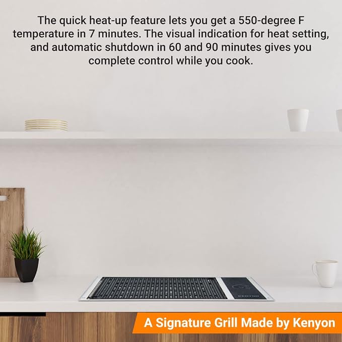 Kenyon No-Lid Built-In Electric Grill, Stainless Steel Grill - Image 7